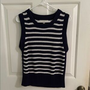 Striped Navy and White Sleeveless Top